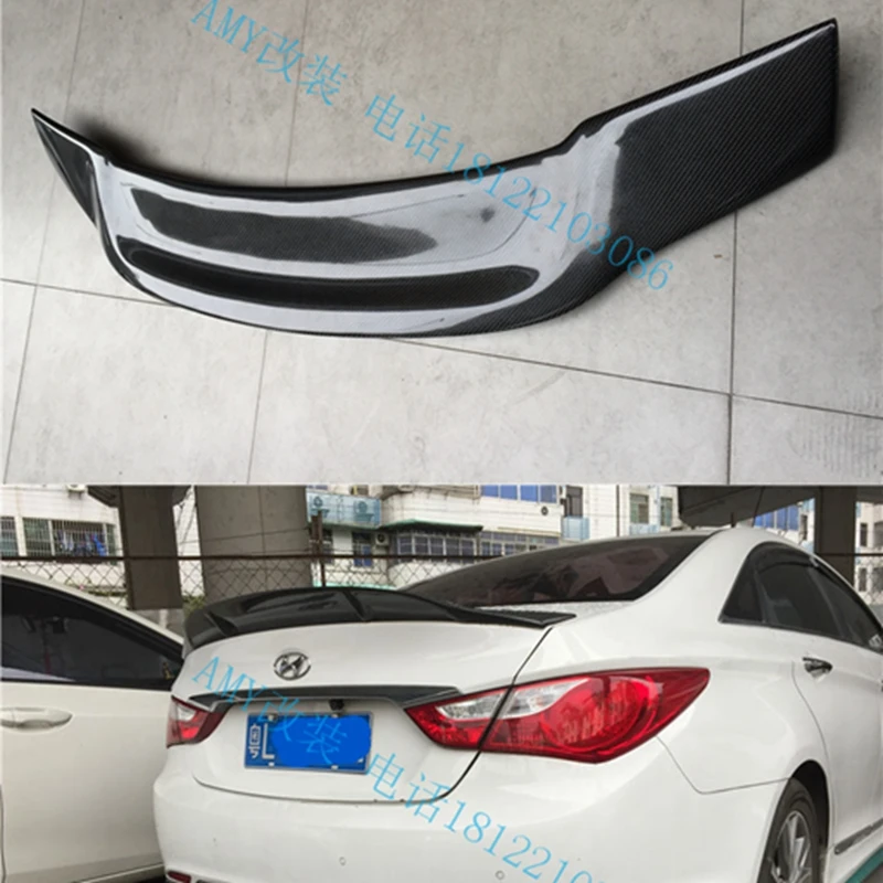 

Suitable for Hyundai Sonata Spoiler Carbon Fiber Material Car Rear Wing Spoiler Now R Style Spoiler 2011-2013