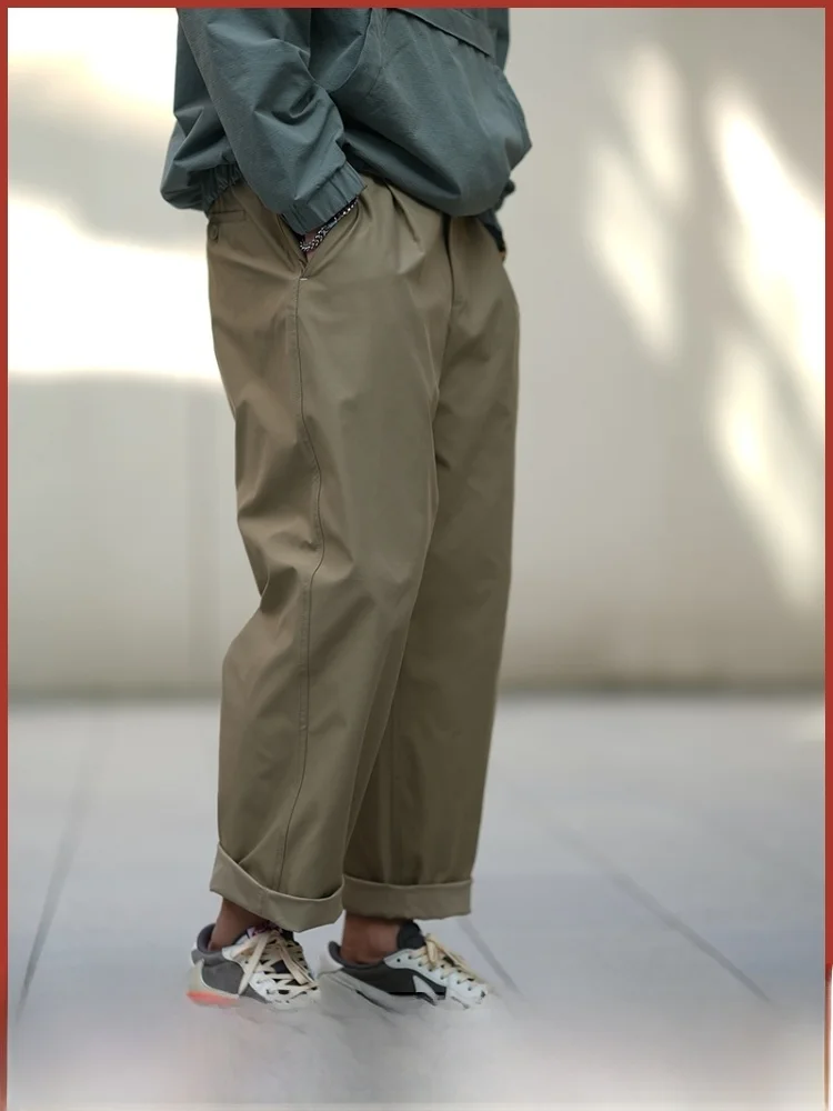 

Men's Outdoor Casual Pants Breathable Anti-Wrinkle Autumn Straight Leg Elastic Waist Long Trousers Youth Sle