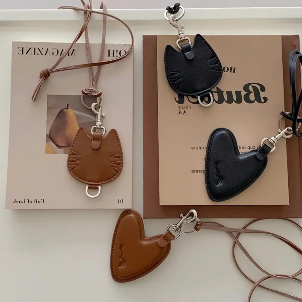 Elegant Cat Purse Long Heart Necklace Lanyard Fashion Pu Leather Necklace Trend Wear Hanging Simple Sweater Chain Pendant Women