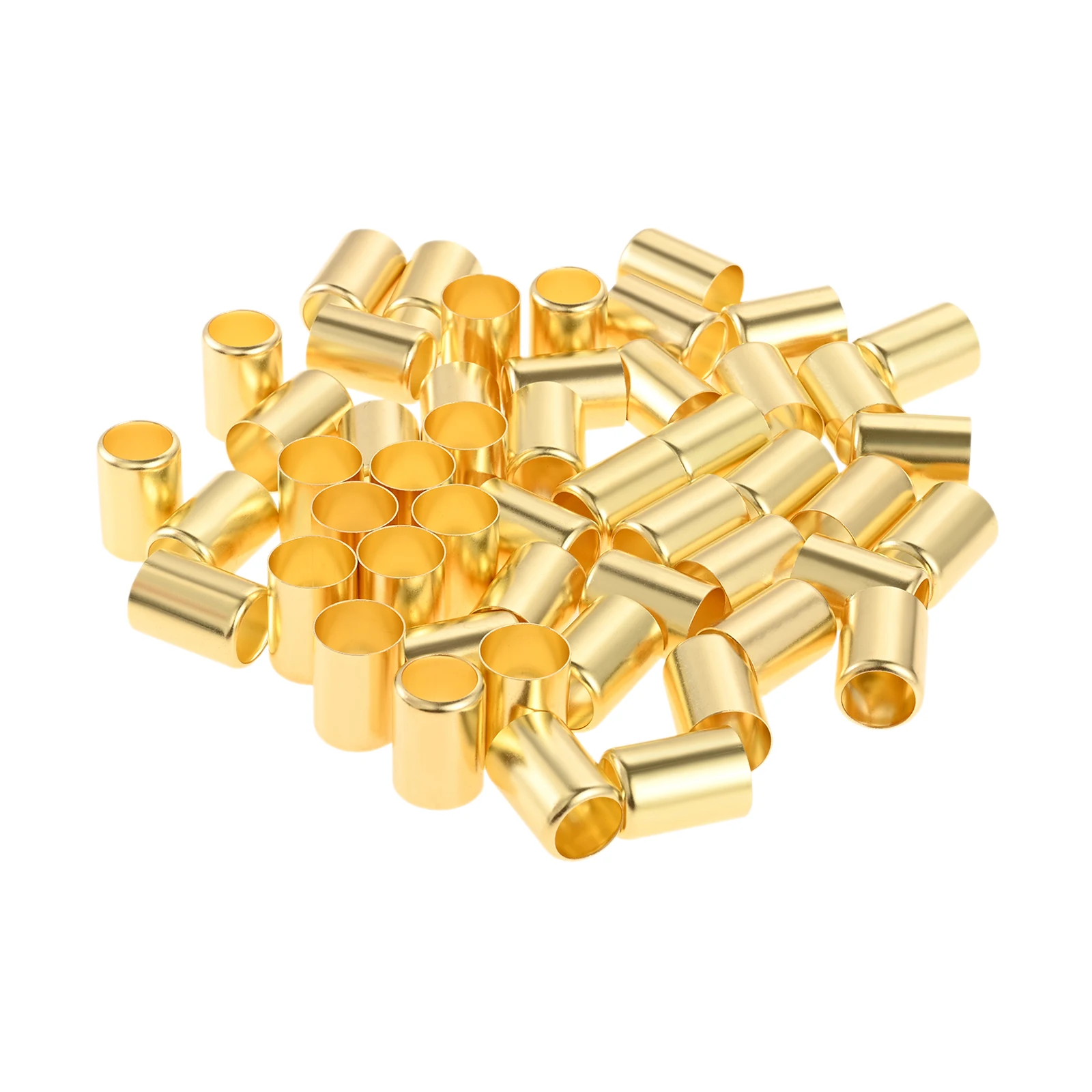 

50pcs Hose Ferrules Brass Fitting 0.58In ID x 0.87 In Length Air Hose Crimp Repair Connector fit Air Pneumatic Hydraulic Welding