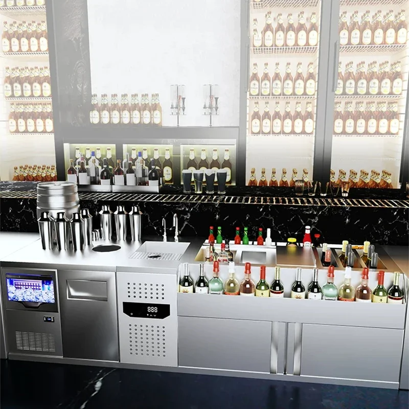 

Custom Bartending Counters Professional American-Style Bar Furniture Bar Cabinets and Accessories Steel Bar Counters(Customized)