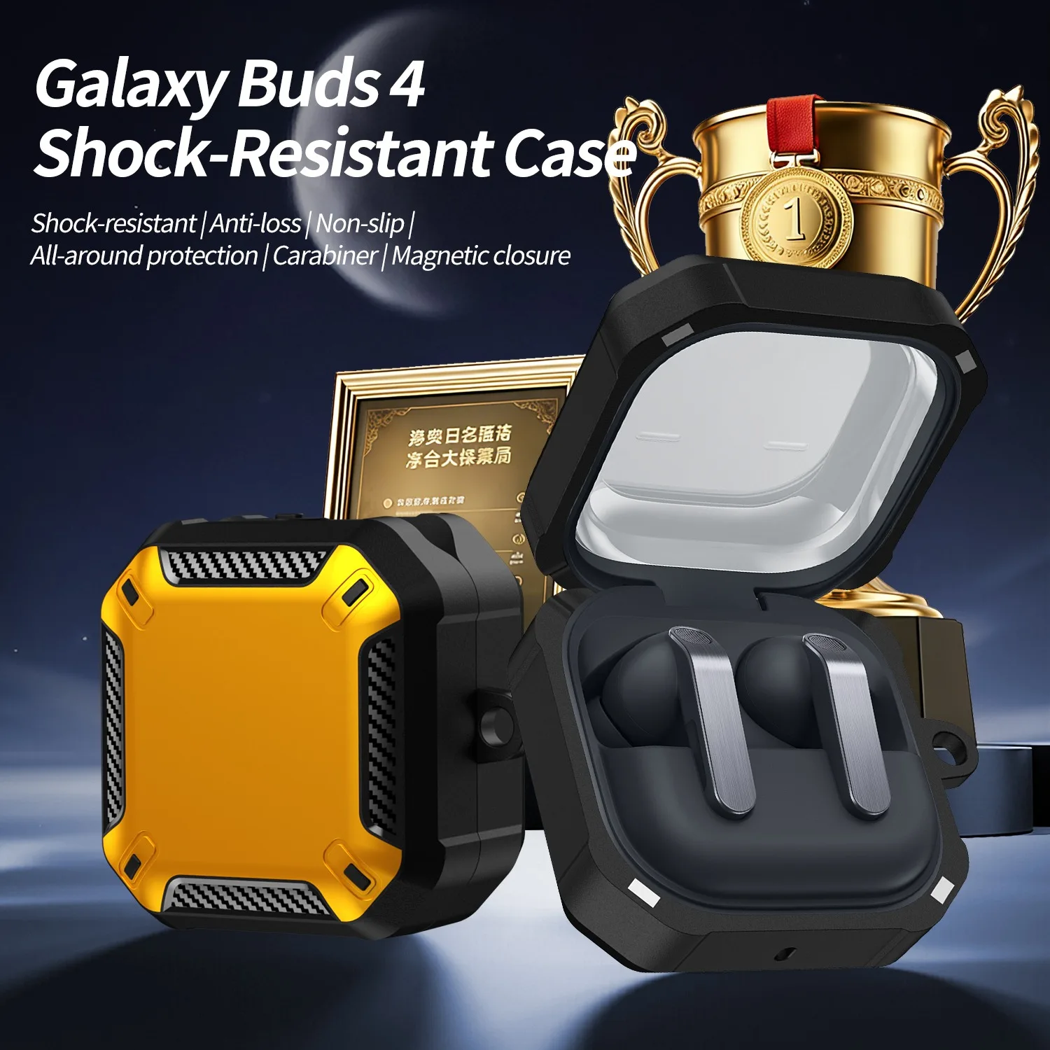 With Magsafe Lock Case For Samsung Galaxy Buzz 4 Pro EarBuds Shockproof Protective Cover For Samsung Galaxy Buds 4 With Hook