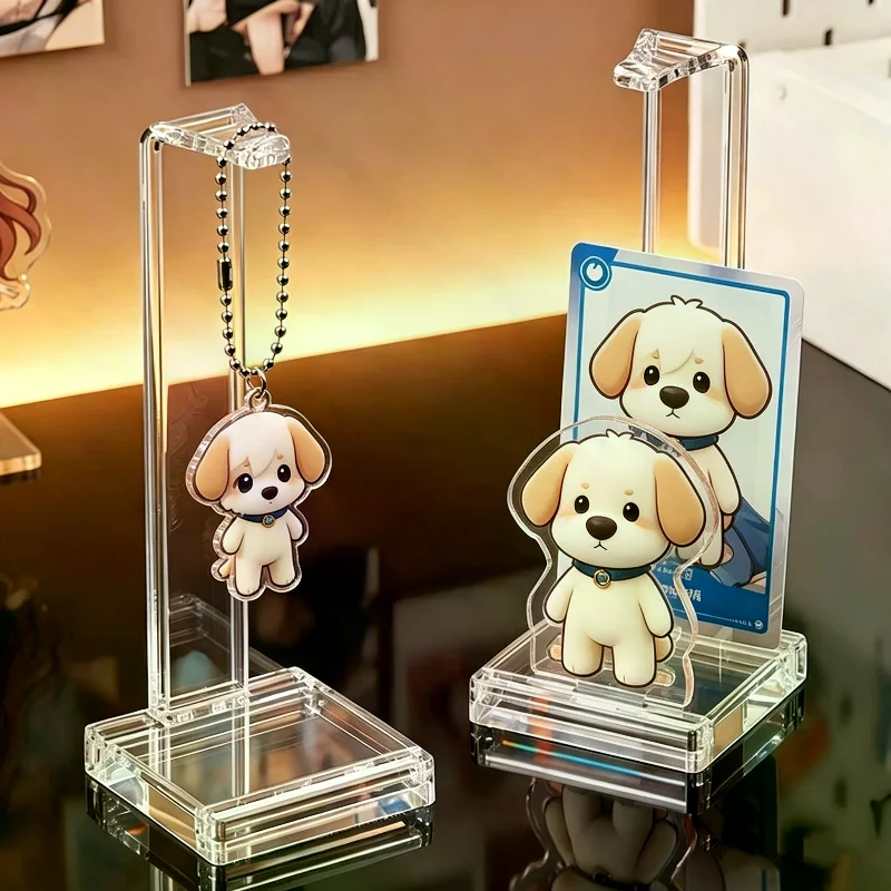 1/2/3Pcs Clear Acrylic Anime Merch Display Stand With Base Hanging Bar For Keychains Photocards Standees For Anime Collectors