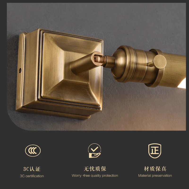 Innovative retro brass wall light picture light Corner light Sofa Apartment Hotel Interior room dressing light All brass worK