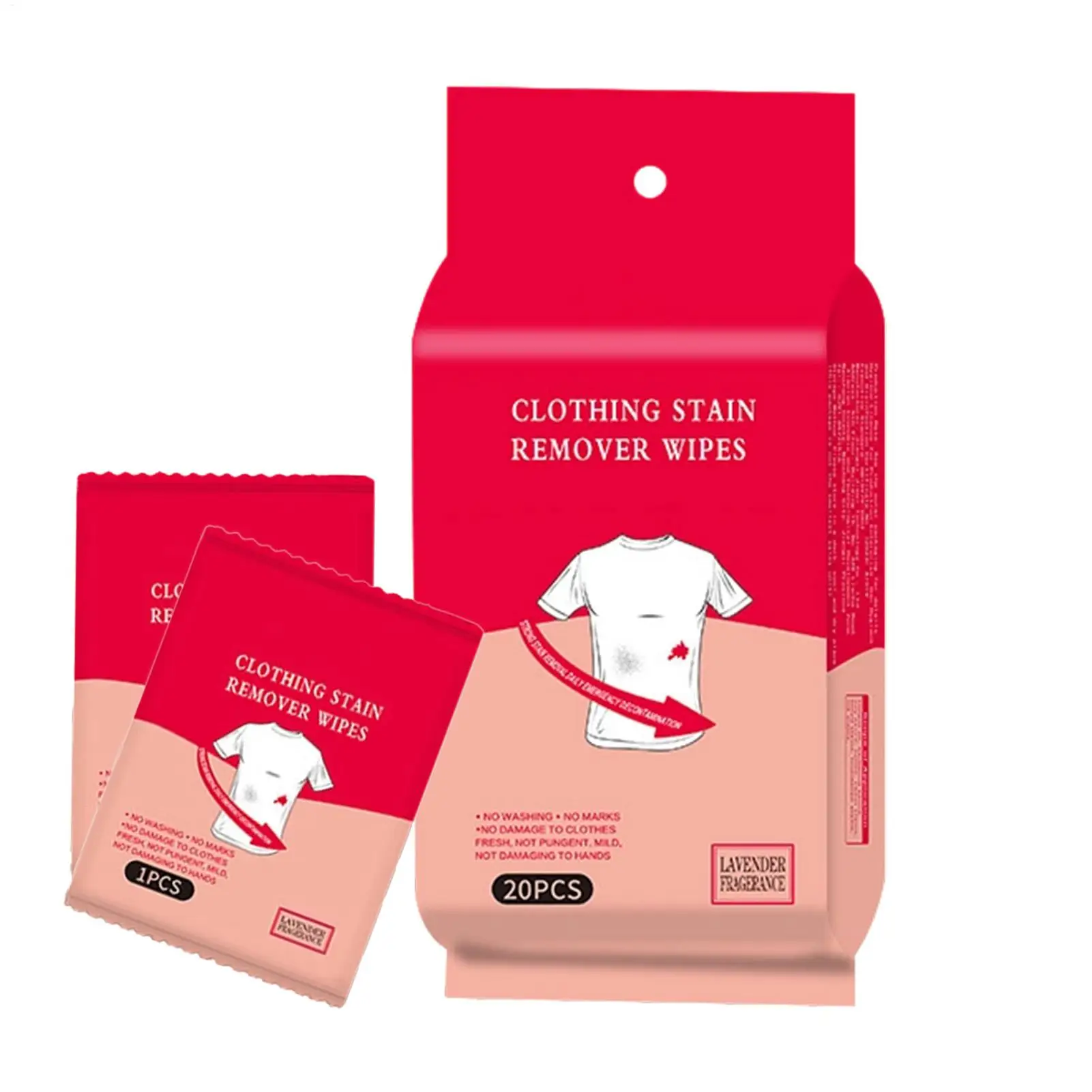 Clothes Stain Remover Wipes Travel Clothing Oil Stain Cleaner 20-Count Jacket Grease Spot Wipes for Women Men Office Work Daily