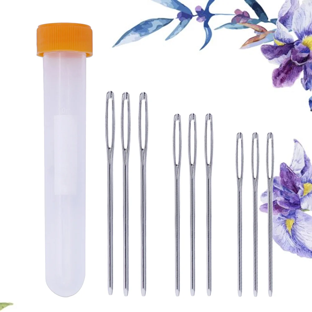 

9PCS Needles 16x53mm 16x60mm 16x70mm Premium Steel Anti rust Yarn Stitching Knitting Crochet Crafts Accessories