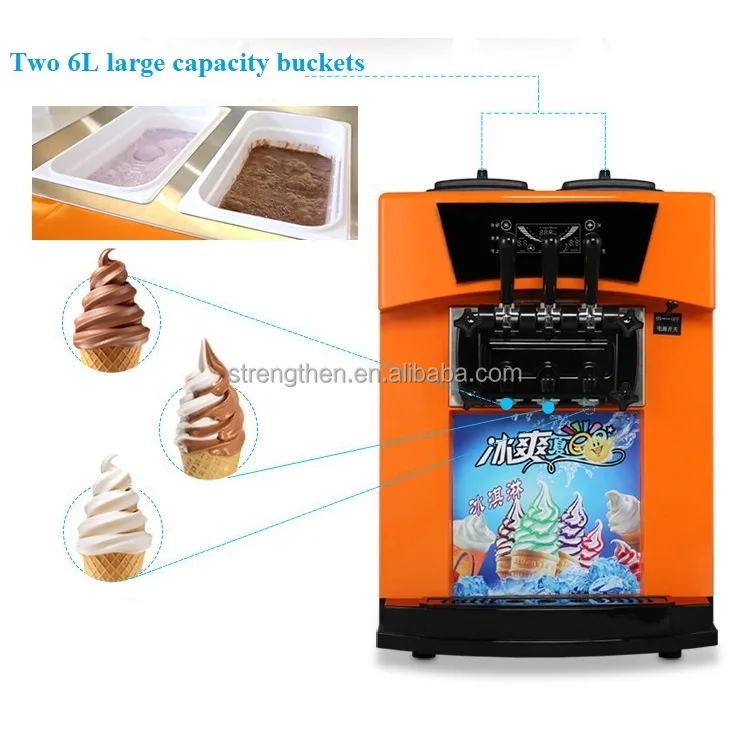 Commercial Table Top Good Quality Stainless Steel Yogurt Three Flavors Cheap Soft Serve Ice Cream Machine for Sale