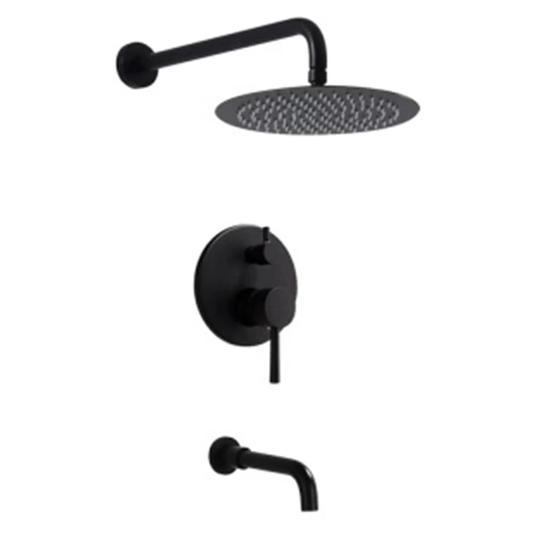 New design bathroom round rainfall shower system set 3-Function with tub spout wall mounted