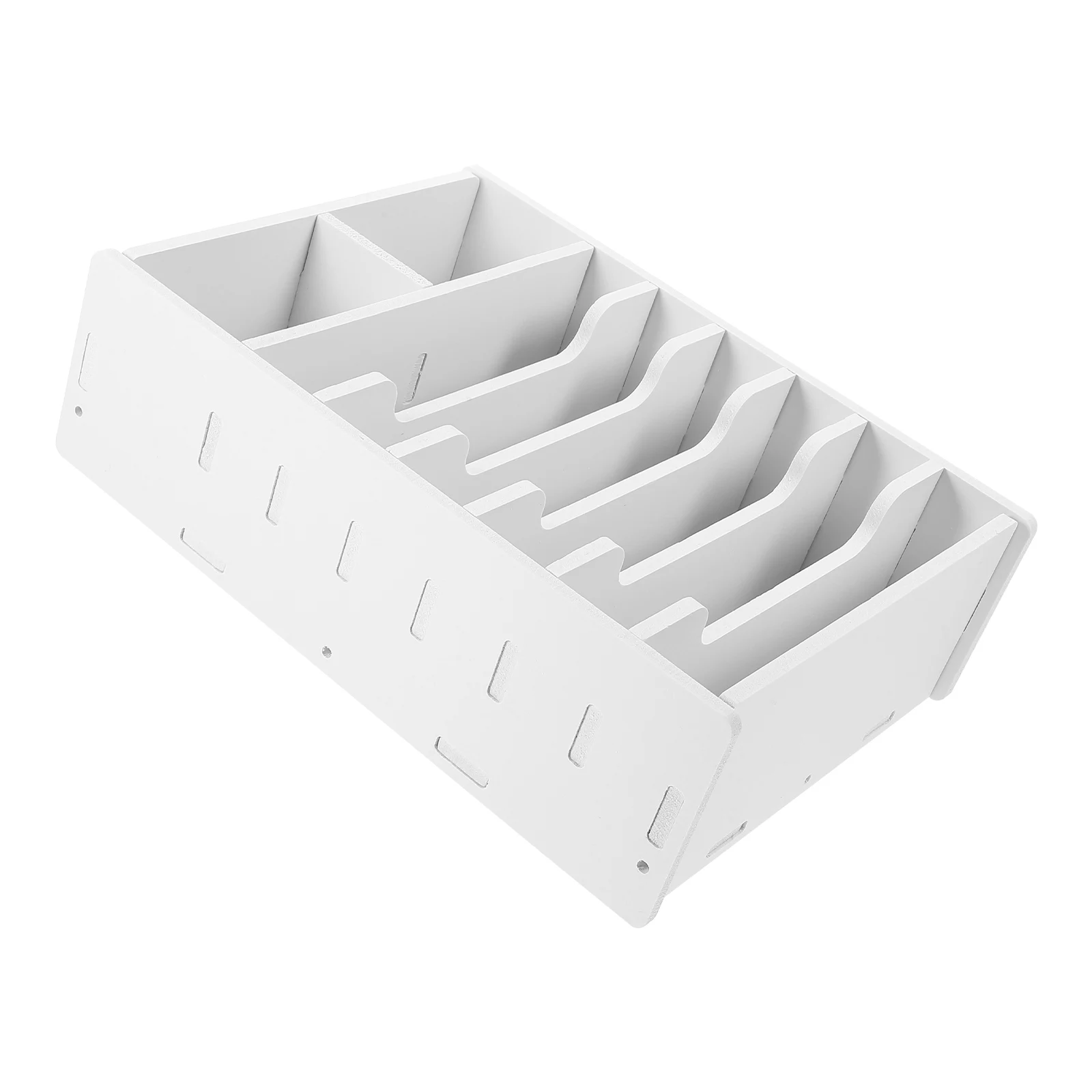 

White 6-grid Cash Box for Bills Coins Receipts Storage Organizer Desktop Holder Small Plastic Office Drawer Multi-grid Box