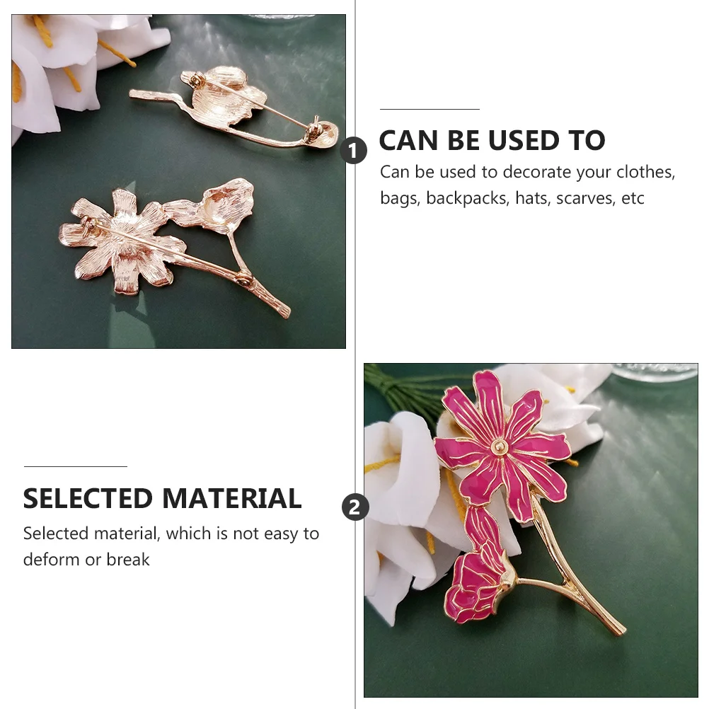 

5pcs Delicate Flower Shaped Alloy Breastpin For Clothes Hats Scarves Decoration Party Event Accessory Lightweight Fashion Brooch