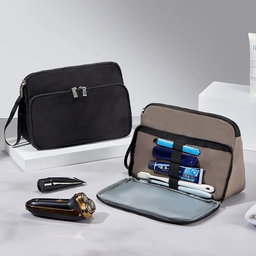 

Large Capacity Men's Makeup Bag Dry Wet Separation Double-layer Handheld Toiletry Bag Waterproof Cosmetics Storage Bag