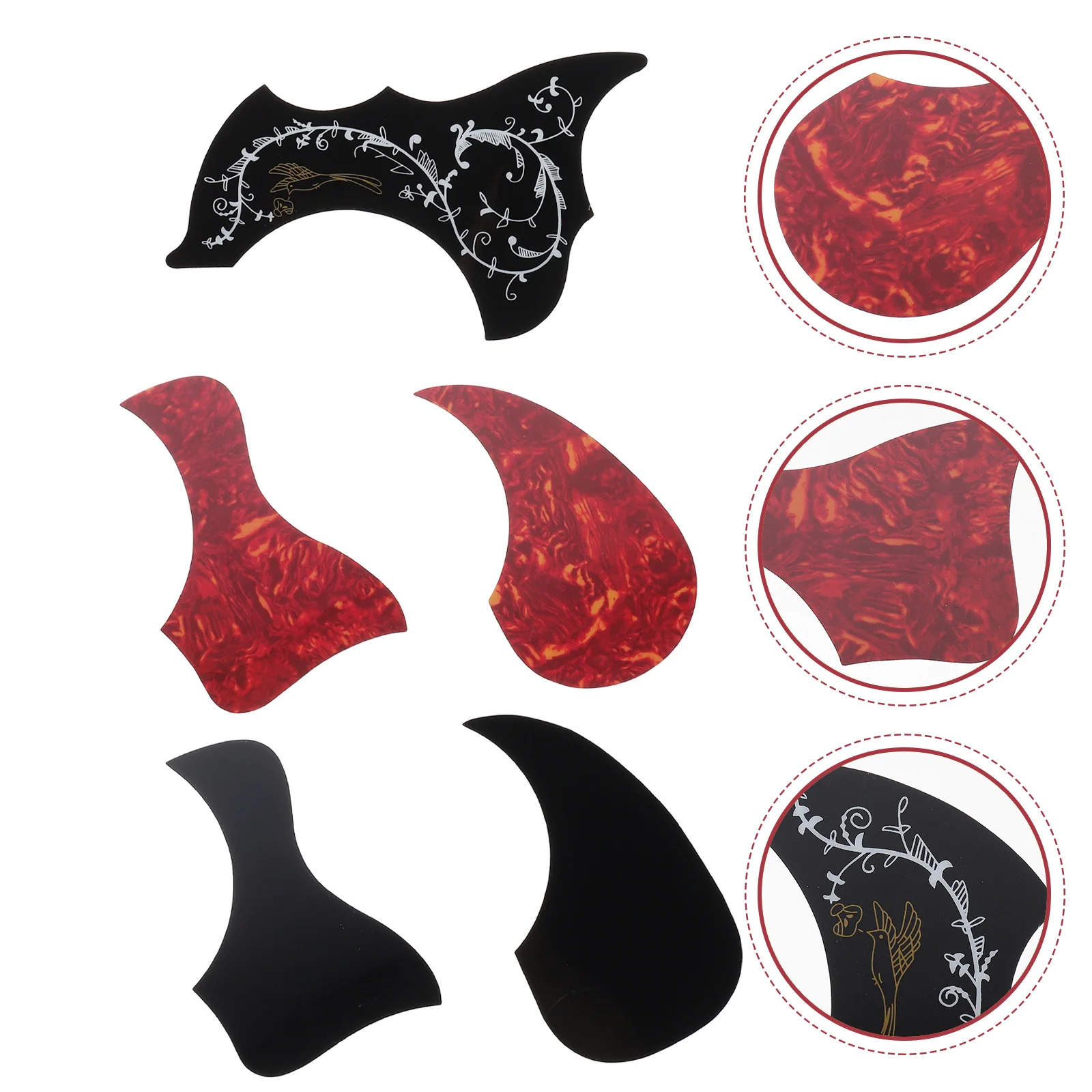

5pcs Guitar Pickguards Scratch Resistant Protective Plates Durable Anti-Scratch Impact Protection For Acoustic Folk