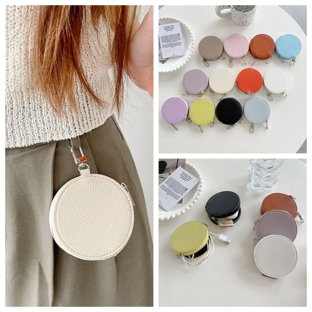 

Portable Star PU Leather Coin Purse PU Leather Zipper Round Wallet Card Bag Korean Style Small Storage Bag Ladies/Girls