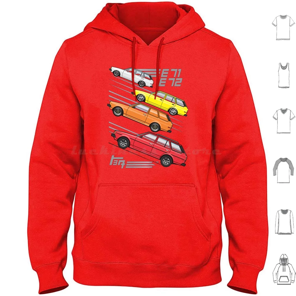 

4 Inline 2 Hoodies Long Sleeve Ke70 E70 E71 E72 Te72 Corolla Estate Wagon Station 1980 80 1981 81 82 1983 83 84 1984