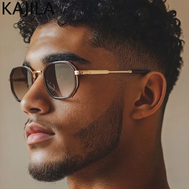 Vintage Square Punk Sunglasses Men 2026 Luxury Designer Retro Steampunk Octagon Metal Frame Sun Glasses for Male Driving Shades