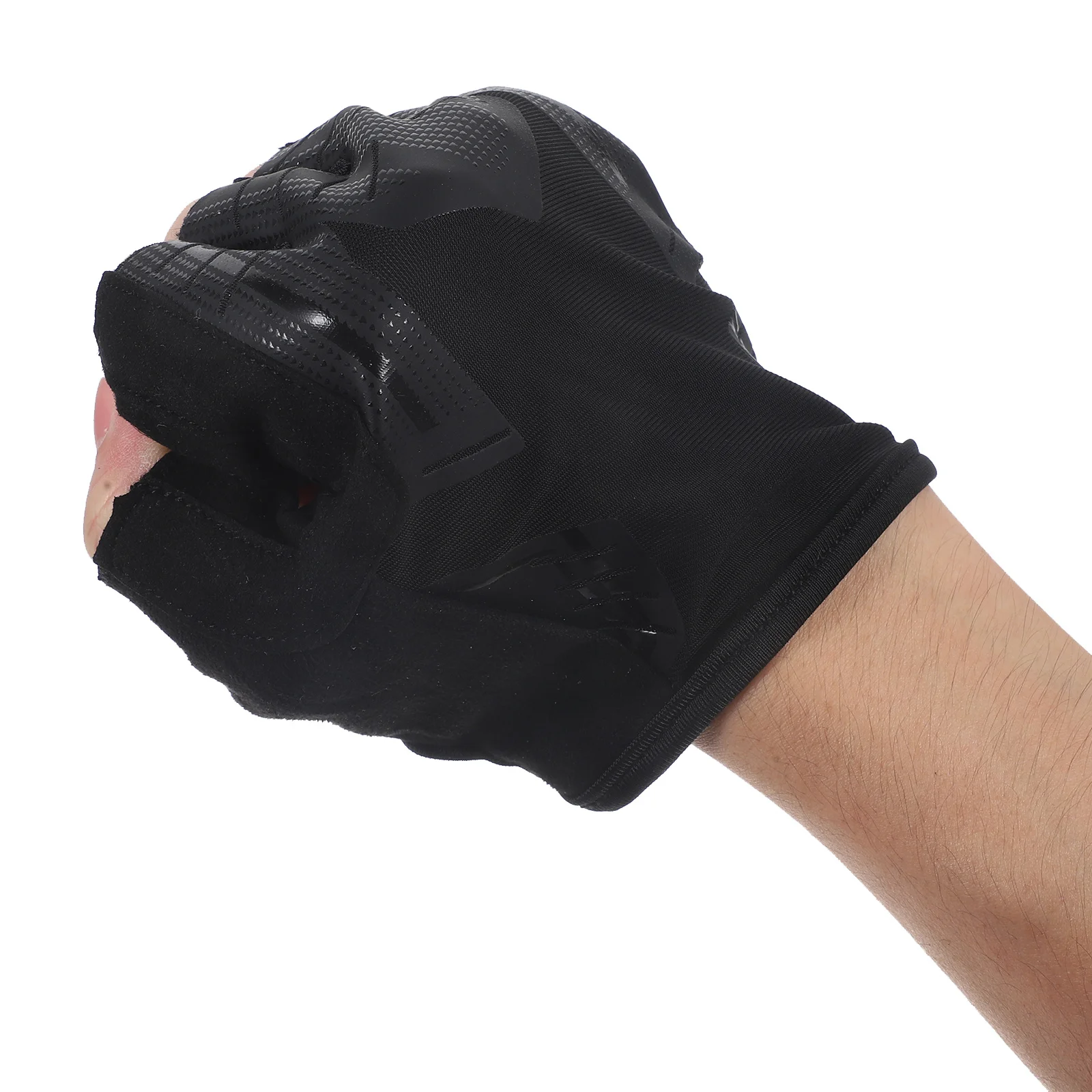 

Half Finger Riding Gloves Palm Protective Anti-Skid Breathable Finger Vent Sports Gloves Elastic Cuff Black Size Xl Outdoor