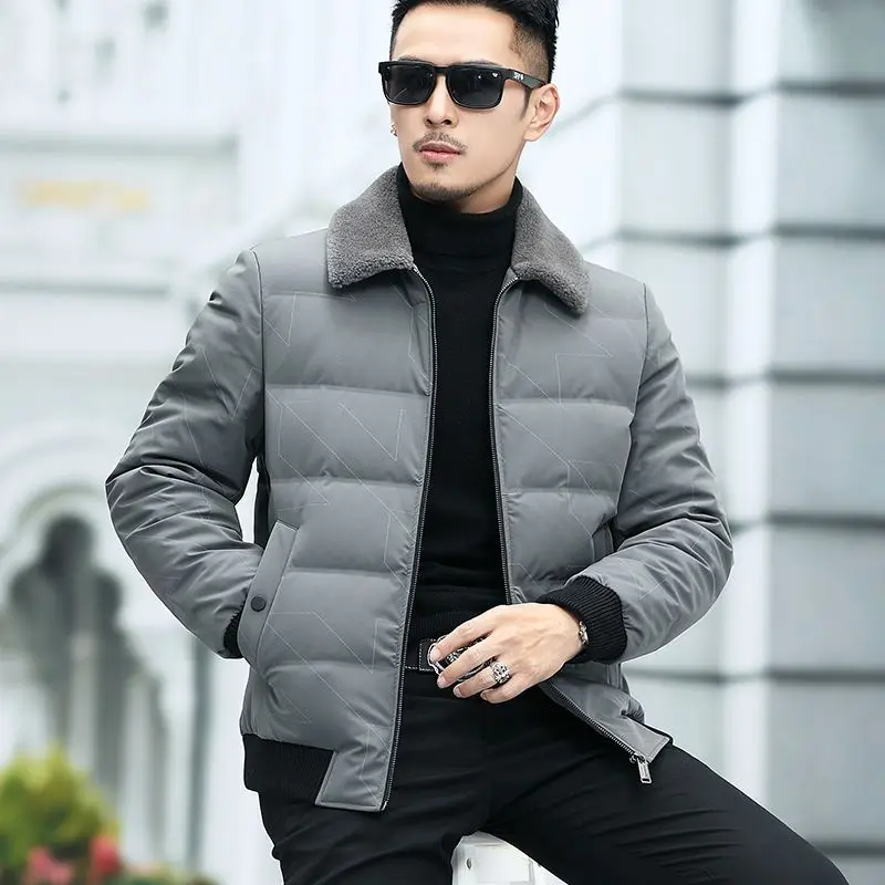 High End Luxe Winte Merk Designer Casual Fashion Duck Down Jassen Mannen Met Bont Jas Windjack Puffer Kleding Mannen C47