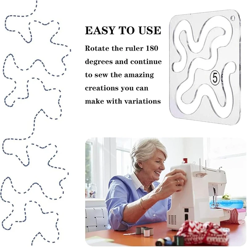 AFBC Using Quilting Templates Rulers: Quilting Templates For Machine Quilting -Free Motion Quilting Template,Quilting Rulers image 2
