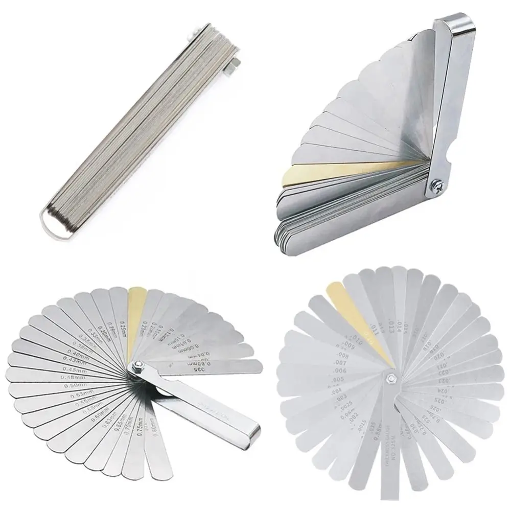 

32pcs Blades Feeler Gauge Stainless Steel 0.0015-0.035inch Gap Gauge Metric 0.04-0.88mm Precision Measurement Valve Tools Set