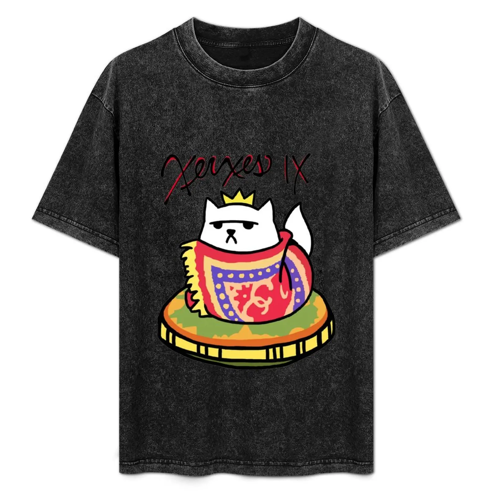 

Xerxes IX (Neko Atsume) T-Shirt Work Basic Short Sleeve Top