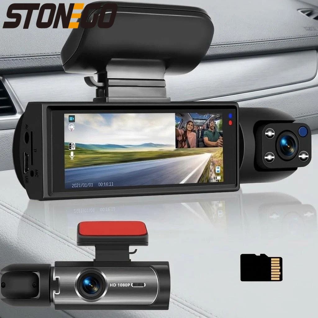 

Видеорегистратор 1080P HD с двумя камерами (передняя и задняя), ИК ночным видением, G-сенсором и 3,16-дюймовым IPS-экраном