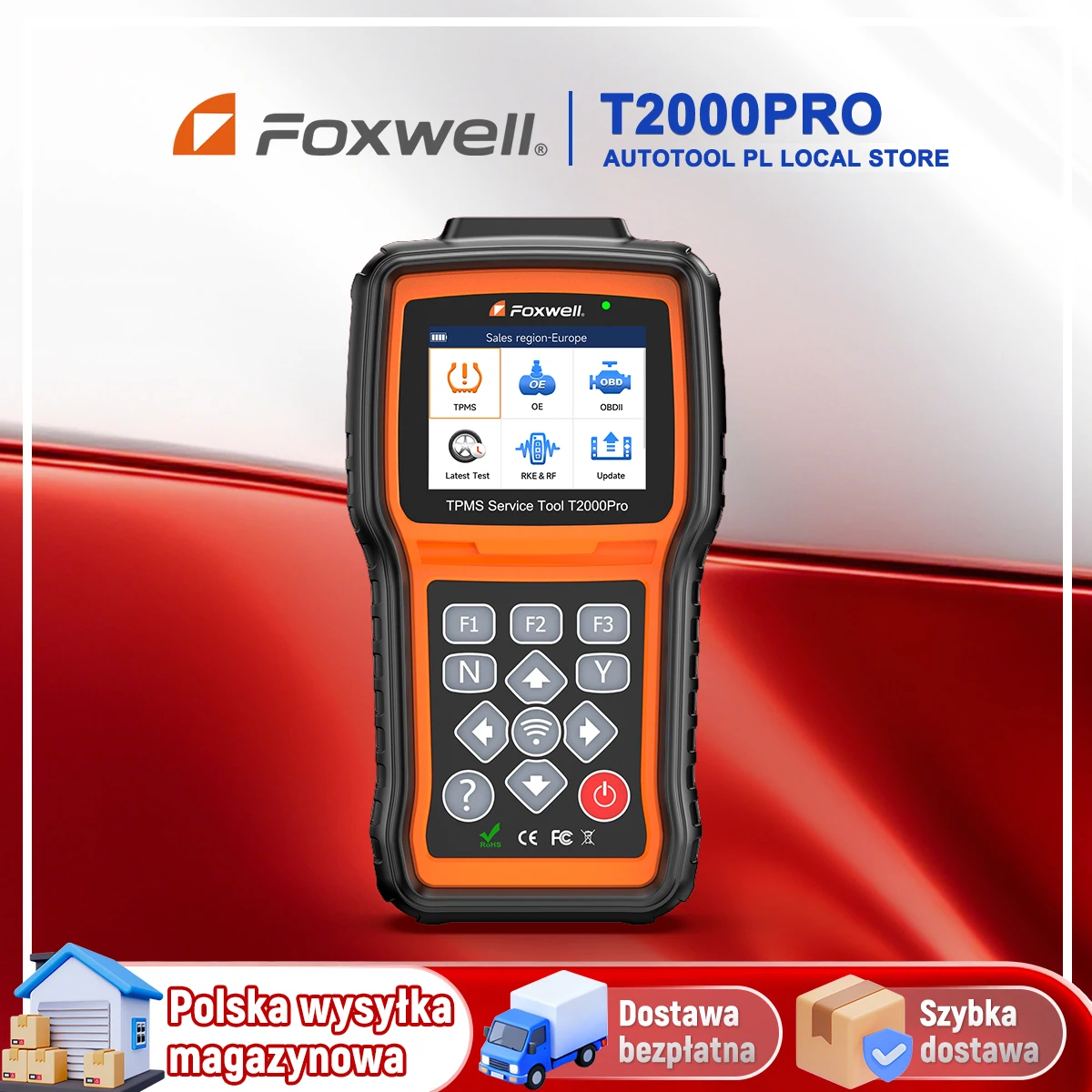 FOXWELL T2000 Pro TPMS Programmiergerät zum Aktivieren/Neueinlernen von TPMS-Sensoren 315/433MHz OBD2 Scanner Reifendrucküberwachungssystem Diagnosewerkzeug