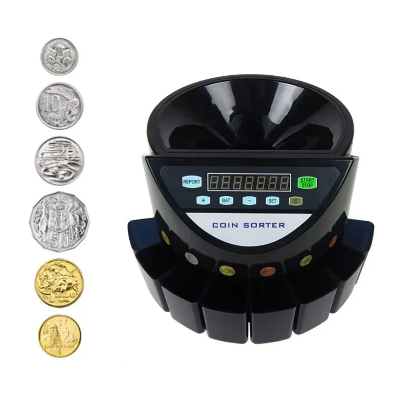 

Australian Coin Counter Sorter Machine Multi-countries Office Professional Automatic AUD Coins Counting Machine
