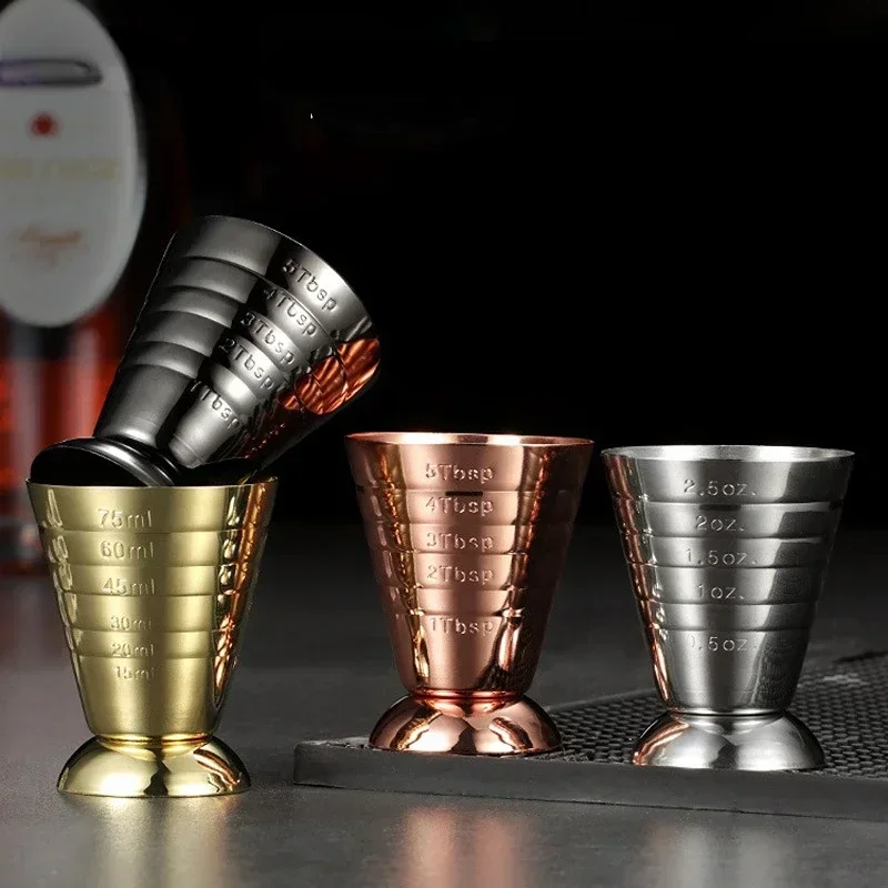 75ML Stainless Steel Measure Cup Cocktail Tool Bar Mixed Drink Accessories 3 In 1 Cocktail Tools Bar Jigger Cup