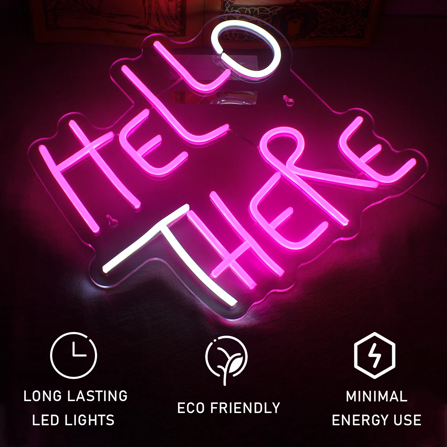 Hello There Halloween Neon Sign Neon Light LED Acrylic Wall Light Signs Halloween Day Party Decor Halloween Man Cave Gift