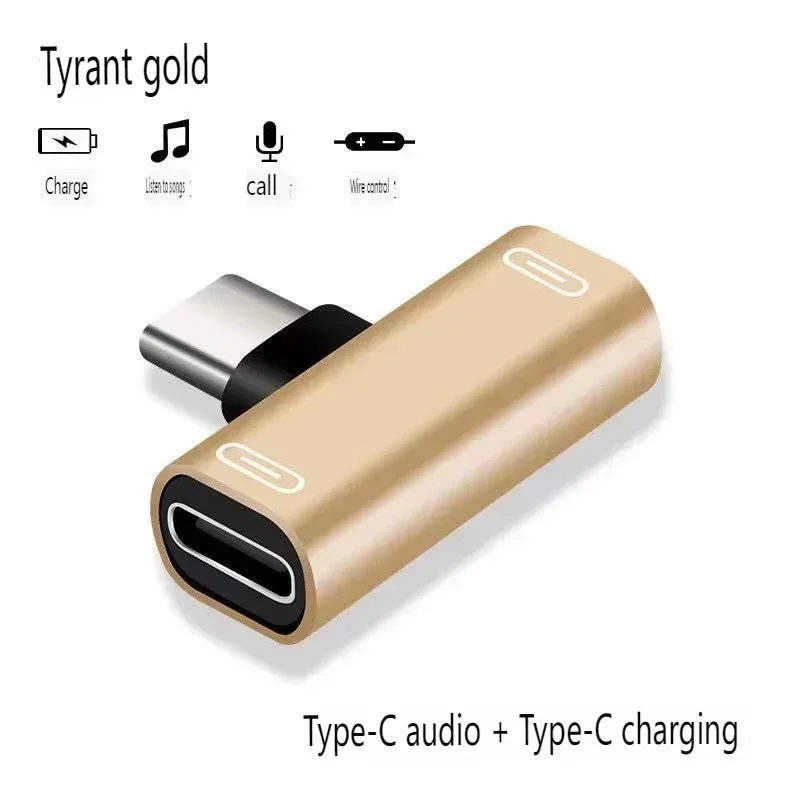 2 In 1 USB C Splitter Type C Male To Dual Type C Female Headphone Charger Adapter Splitter Converter