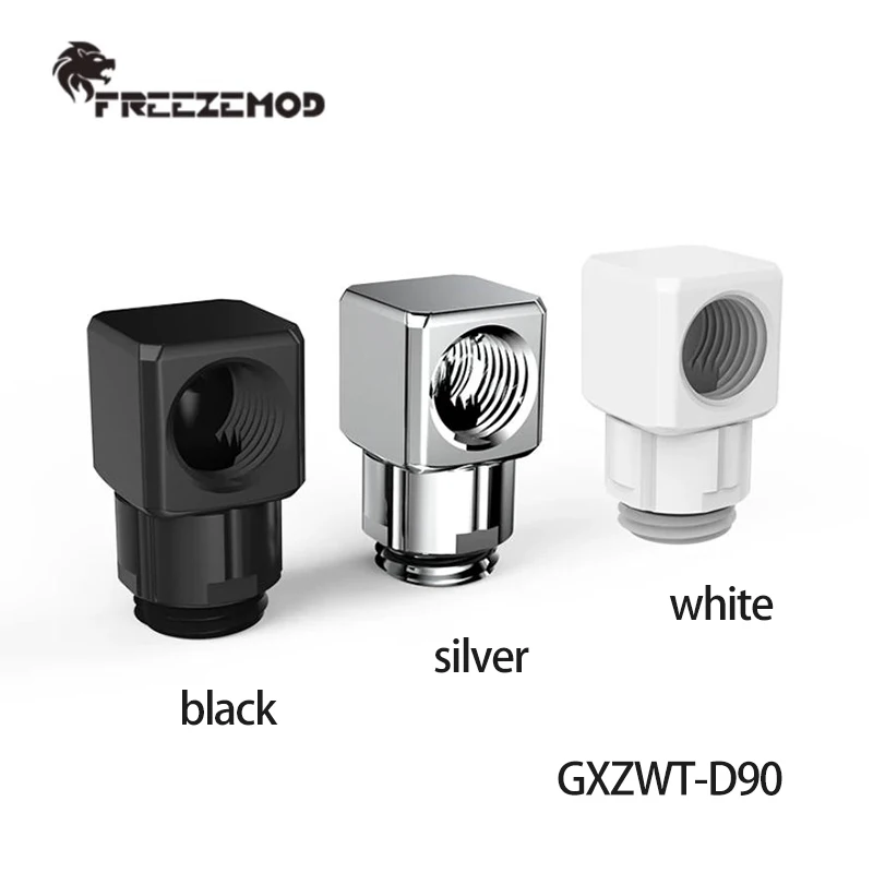 FREEZEMOD 45/90 Degree Adapter Plug M To M Hard Tube Hose Brass Fitting Metal Joint Computer Connector for Water Cooling System