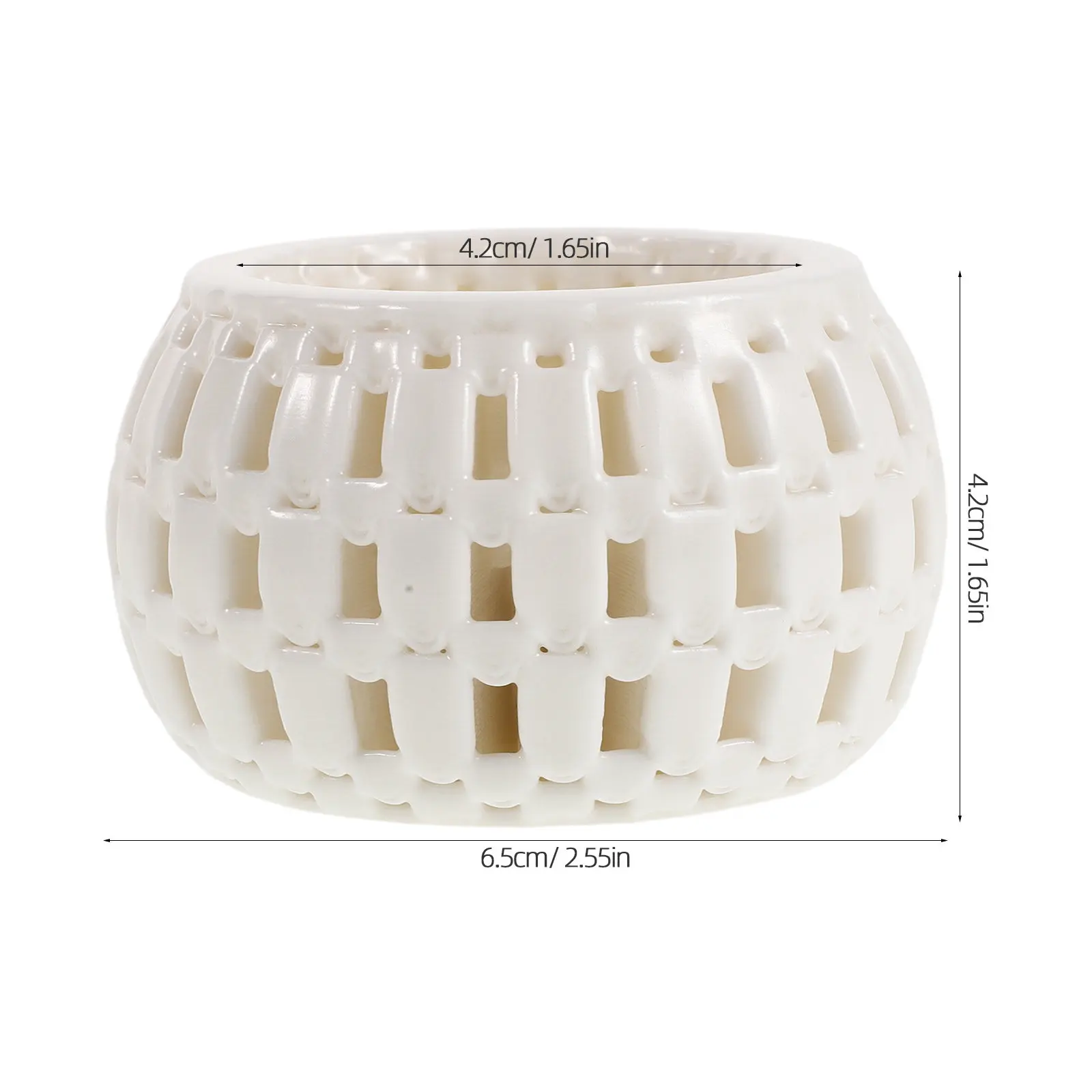 Ceramic Hollow Holder Cutout Lattice Geometric Design White Retro Candlestick Decorative Dining Table Wedding Centerpiece