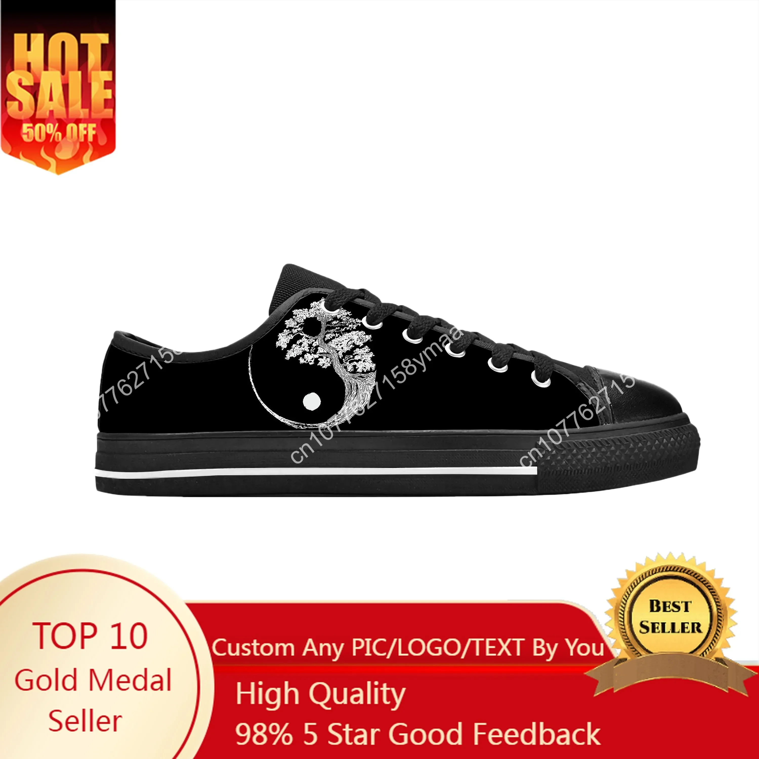 Bonsai Tree Japanese Zen Buddhist Enso Circle Cool Casual Cloth Shoes Low Top Comfortable Breathable 3D Print Men Women Sneakers