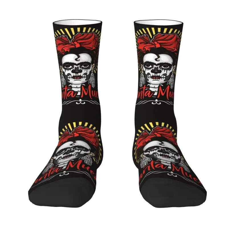 Santa Muerte Sugar Skull Dead Female Deity Satanic Mexican Dress Socks Mens Womens Warm Funny Novelty Crew Socks