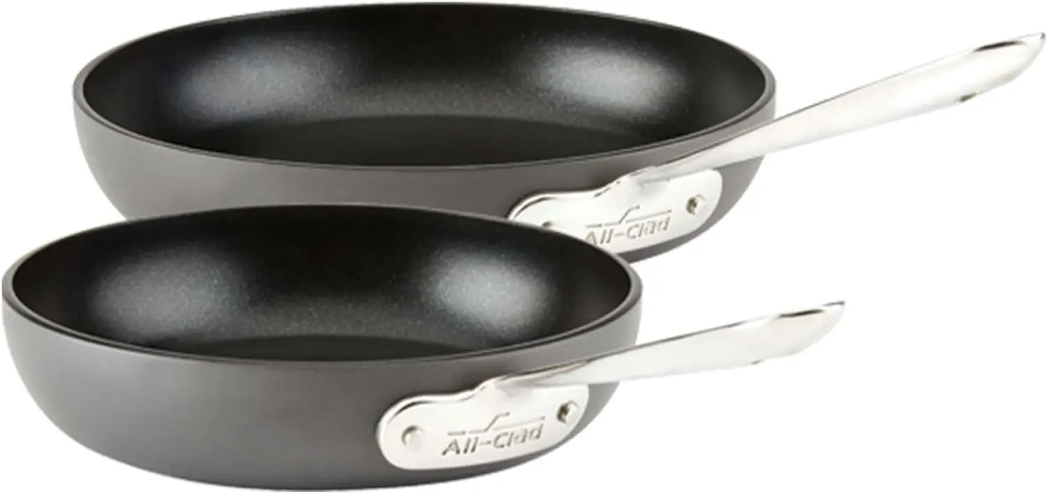 

HA1 Hard Anodized Nonstick Fry Pan Set 2 Piece, 8, 10 Inch Induction Oven Broiler Safe 500F