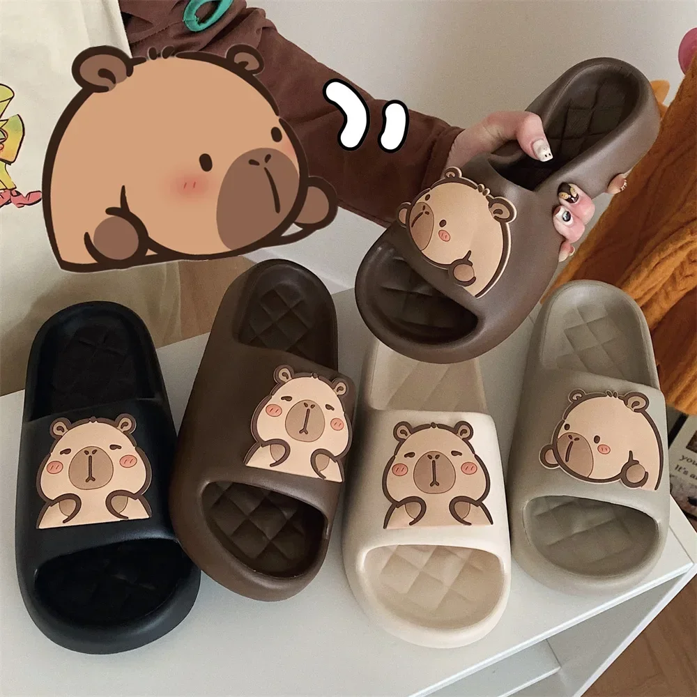 Home Slipper Women kapibara Cute Cloud Sandals Summer Flip Flops Beach Slides House Casual Room Shoes Kawai Flat Female Eva Men