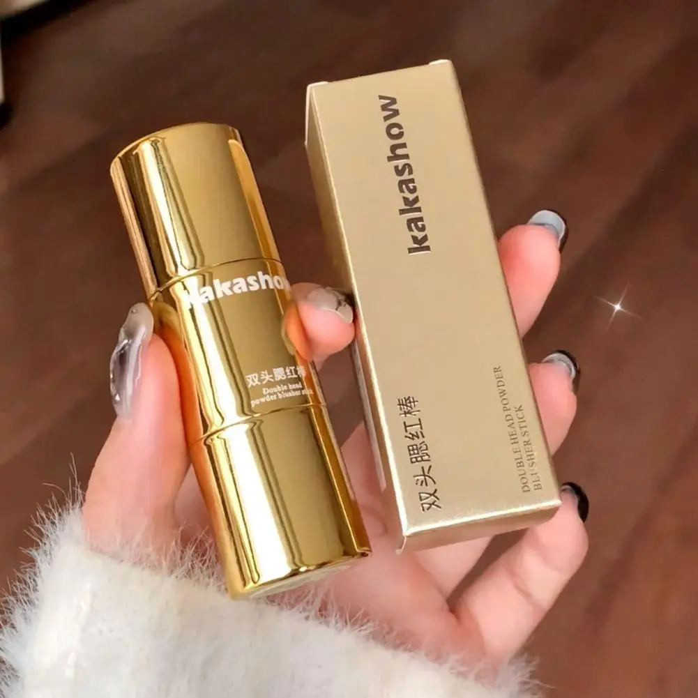 Spugna per fard a doppia estremità, morbida, illuminante per il viso, crema per fard a basso saturo, rosa pesca, tinta per guance, cosmetici per il trucco coreano