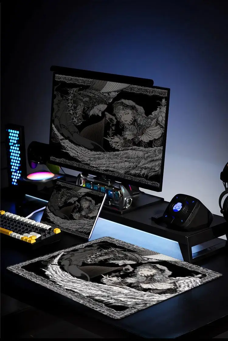 Photovoltaic Glass Mouse Pad Gaming Pad Smooth Frosted Surface Waterproof Desk Tempered 450X400MM Multiple Size Optional