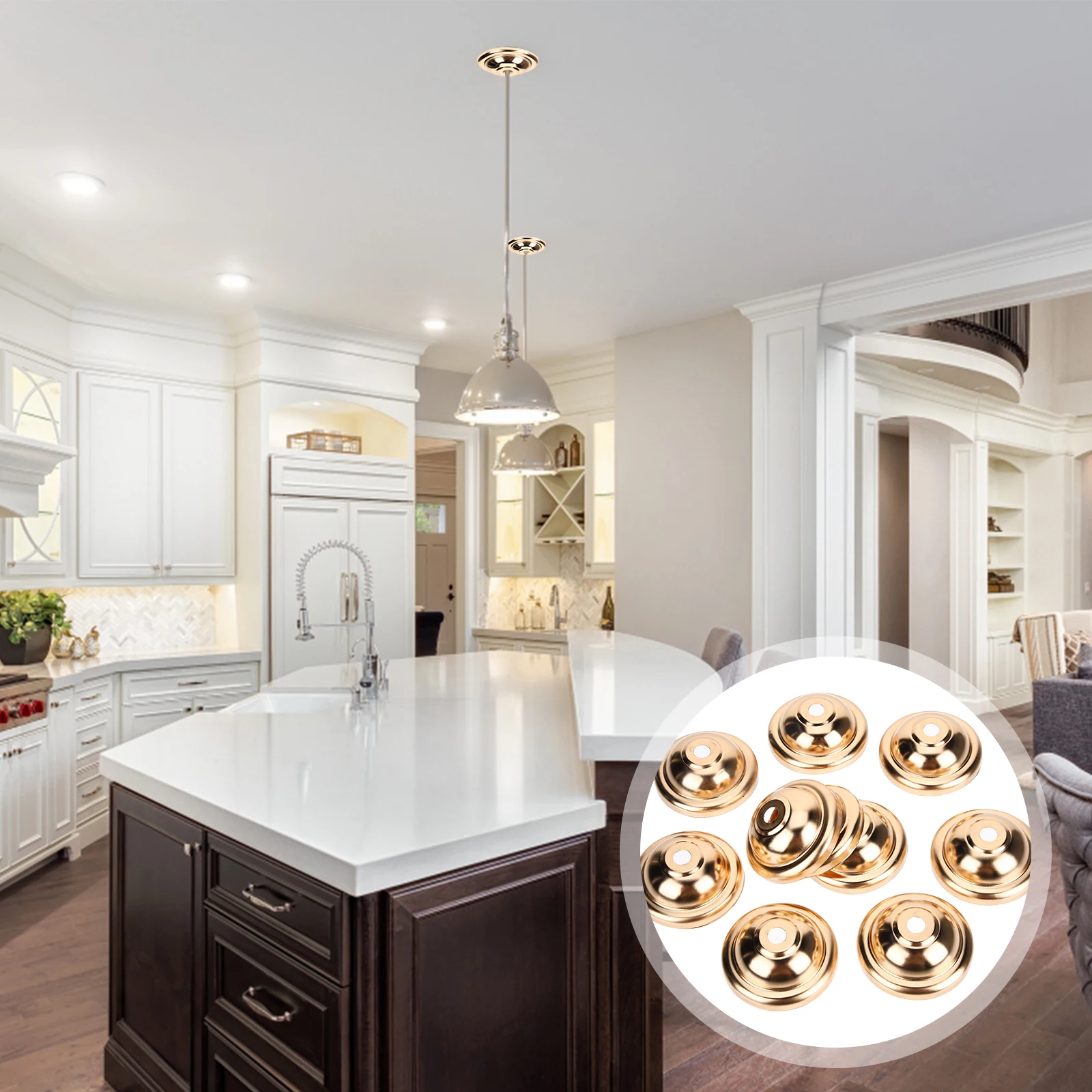 

10 шт. потолочный навес, металлическая осветительная пластина, твердая прочная потолочная пластина для подвесного светильника, крышка украшения дома