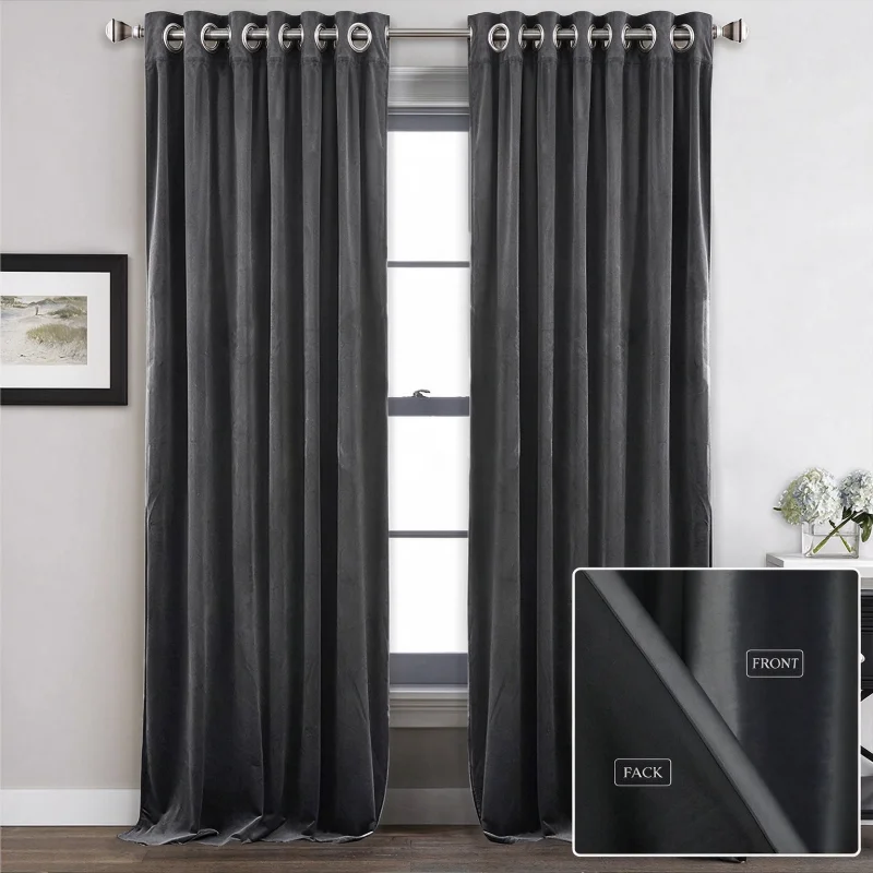 Luxury Velvet Curtains Blackout Sun Protection Window Curtain Noise Reducing Thermal Drapes for Bedroom Balcony Home Decoration