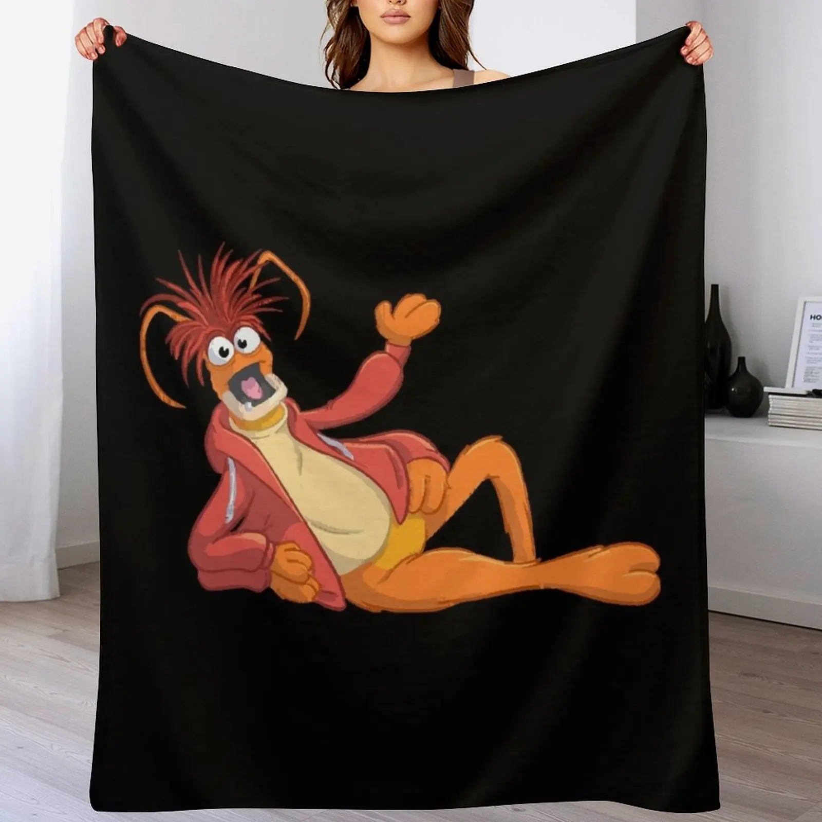 

Pepe the King Prawn Throw Blanket Large Cute Thin Decorative Beds Blankets