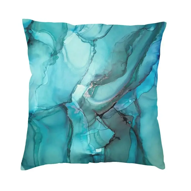 Layers Of Turquoise Square Pillow Cover Home Decor Gems Geometric Patterns Cushions Throw Pillow for Car Double-sided Printing