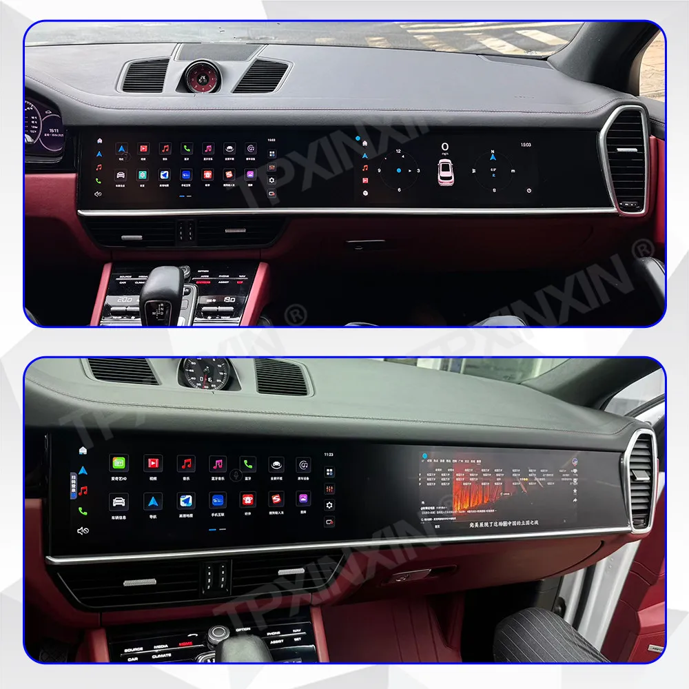 

12,3-дюймовый экран автомобильного радиоприемника для Porsche Cayenne 2018-2023 Android Auto GPS навигация мультимедийный видео стерео приемник головное устройство