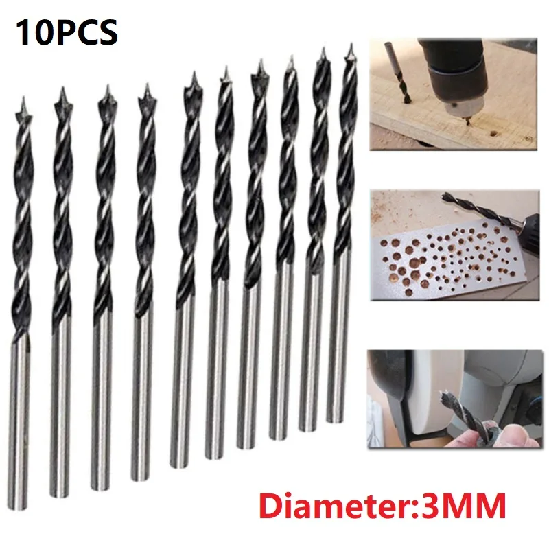 

10 X 3mm Diameter Woodworking Drill Bit Wood Drills With Point Pack Herramientas Ferramentas Multimeter Multitool
