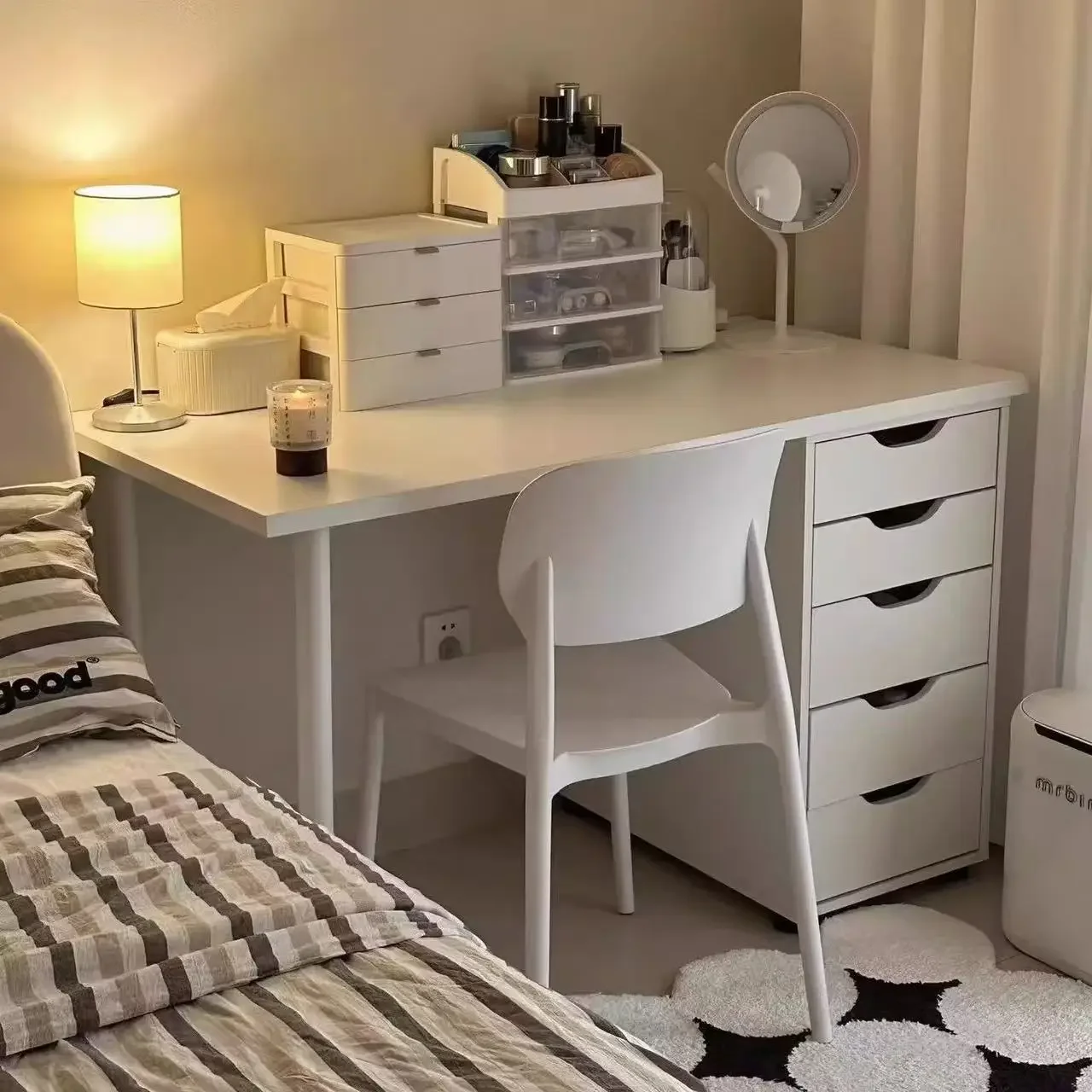 Household Wood Desk Computer Desk Ample Storage Household Minimalist Modern Office Two-person Table Multiple Drawers Gaming Desk