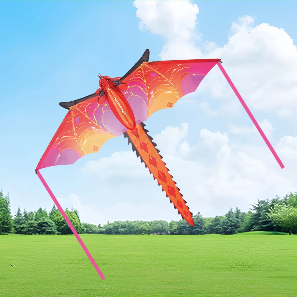 용전 3D 레드 드래곤 연 초보자에게 적합한 간단하고 쉽게 날릴 수 있는 3D 연. 50미터의 연줄이 함께 제공됩니다.