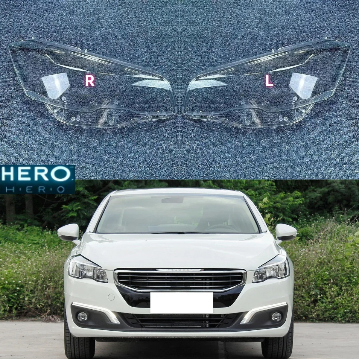 

Для Peugeot 508 2015 2016 2017 2018 украшения автомобиля аксессуары стекло фары замена оригинального абажура