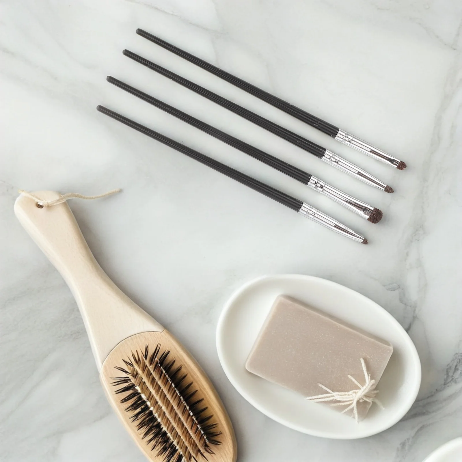 Set di pennelli professionali per trucco occhi da 4 pezzi Setole naturali Ombretto Sbavature Miscelazione Durevole A lunga durata Appassionati di bellezza