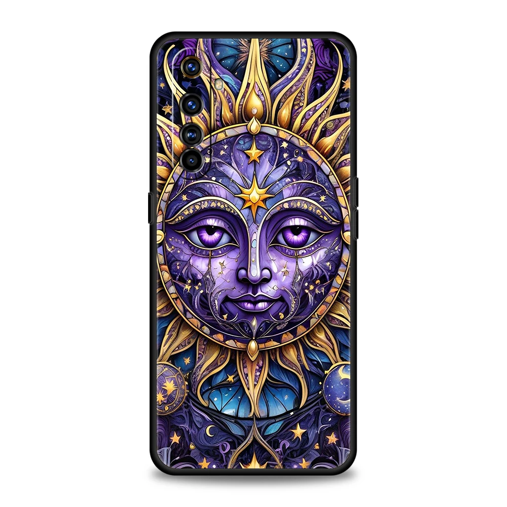 Moon Sun Phone Case For Oppo A3S A15 A17 A31 A95 Find X5 X6 Pro A54 A53 A52 Reno 6 7 8 SE Z Pro 5G Silicone Cover Fundas Capas