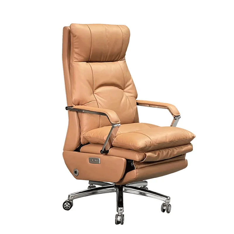 PU High Back electric office chair with footrest chairs  Armchair Computer Swivel Luxury Boss Executive Leather Office Chairs